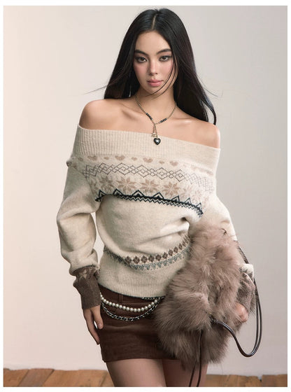 VIA PITTI VIADK670 Fel Island contrasting one shoulder sweater
