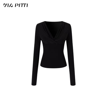 VIA PITTI VIADS613 V-neck slim fit base T-shirt