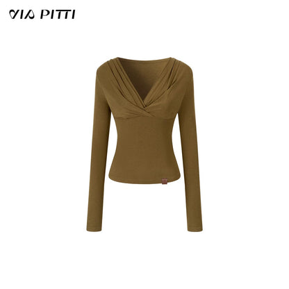 VIA PITTI VIADS613 V-neck slim fit base T-shirt
