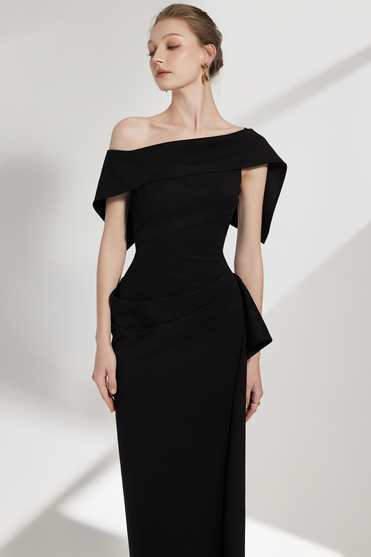 BYDENIO Arene Asymmetric Spandex Bodycon Dress (2color)