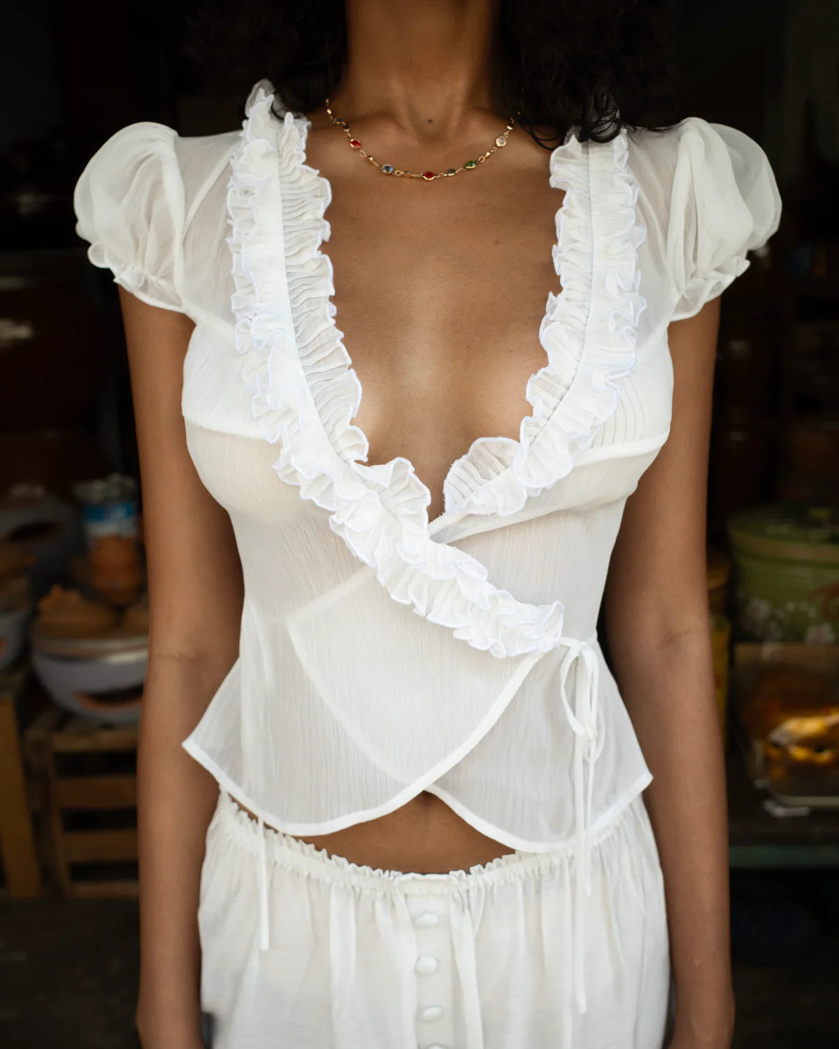 Huelley Huelley Namy Top - White