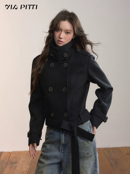 VIA PITTI VIADC632 Two in one detachable woolen jacket