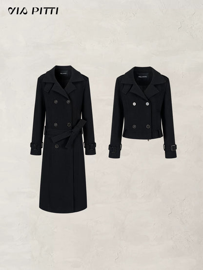 VIA PITTI VIADC632 Two in one detachable woolen jacket