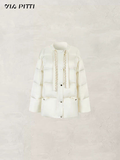 VIA PITTI VIADC675 Drawstring white duck down jacket
