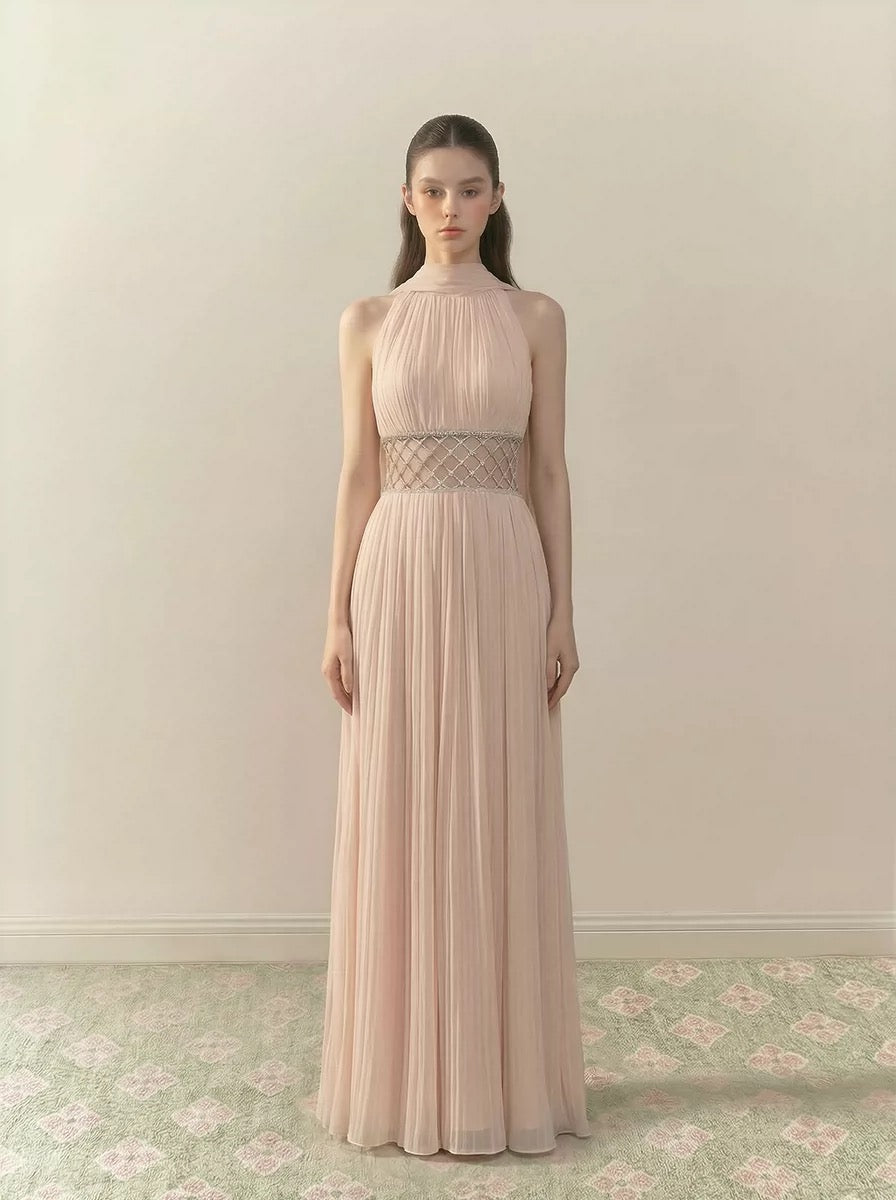 SeaRisen Hand woven diamond belt waist cinching dress