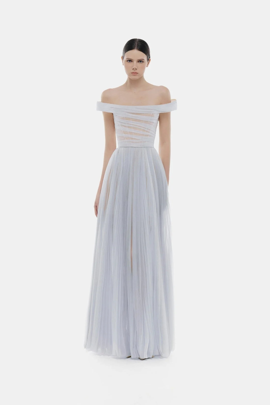 Montsand Violet Off-shoulder Maxi Dress