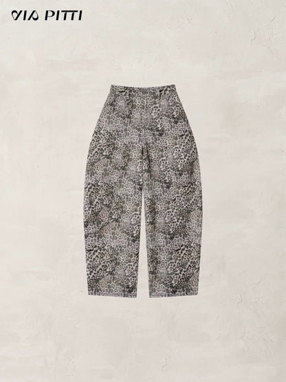 VIA PITTI VIADP674 Leopard print casual jeans