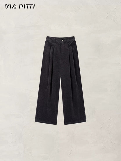 VIA PITTI VIACP525 Folded corduroy loose casual retro pants