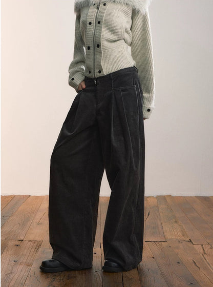 VIA PITTI VIACP525 Folded corduroy loose casual retro pants