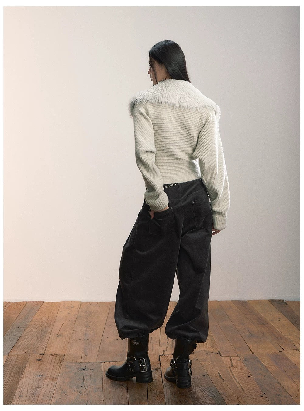 VIA PITTI VIACP525 Folded corduroy loose casual retro pants