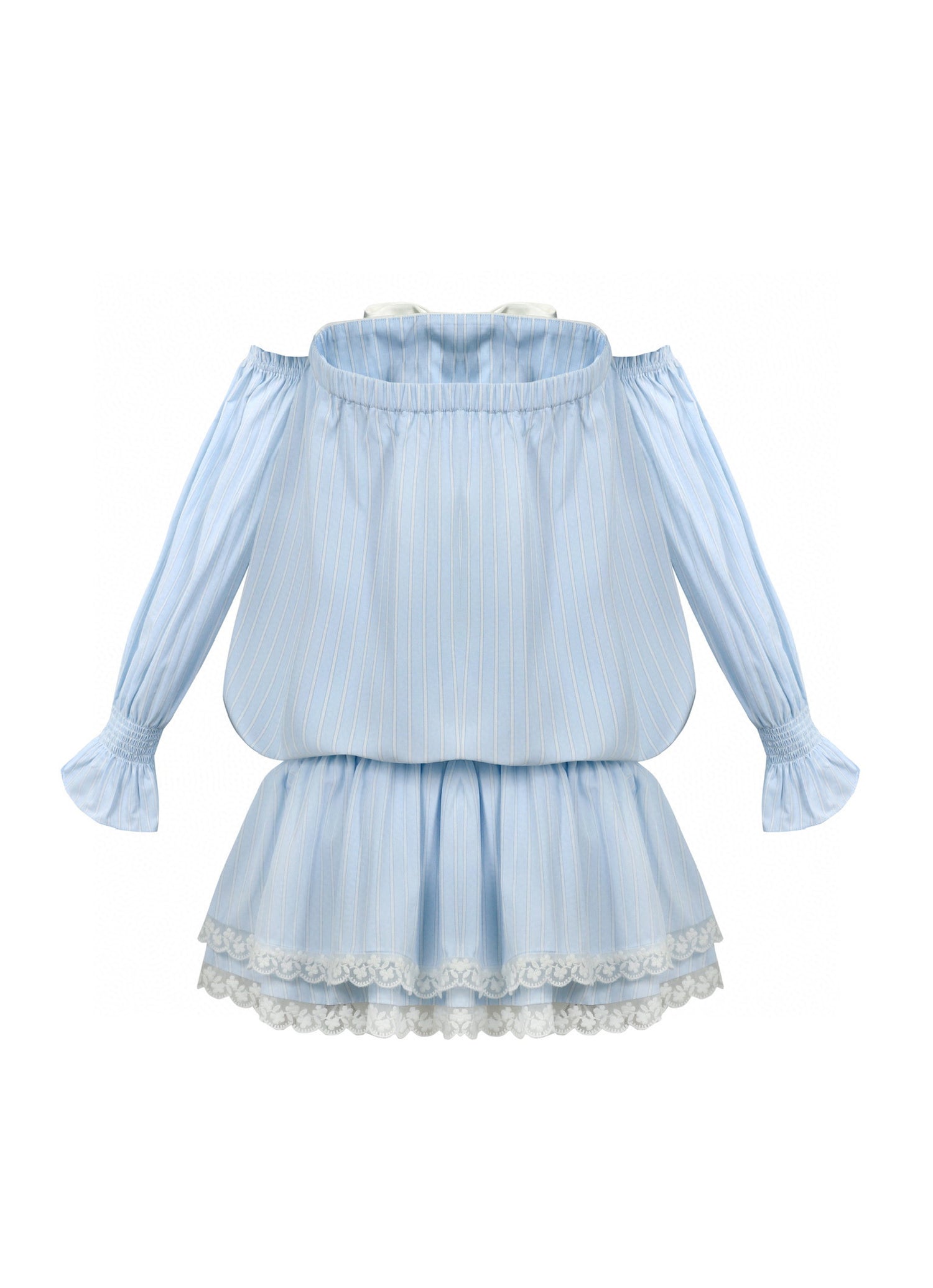 Jean Soo Striped waist cinching strapless dress
