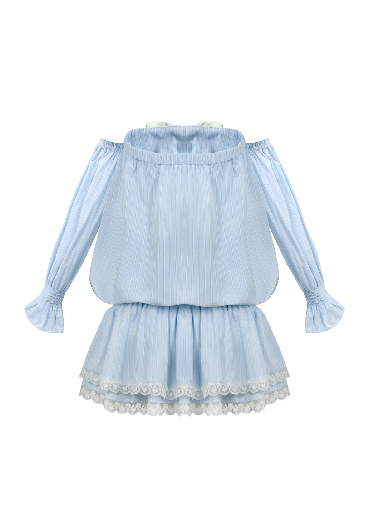 Jean Soo Striped waist cinching strapless dress