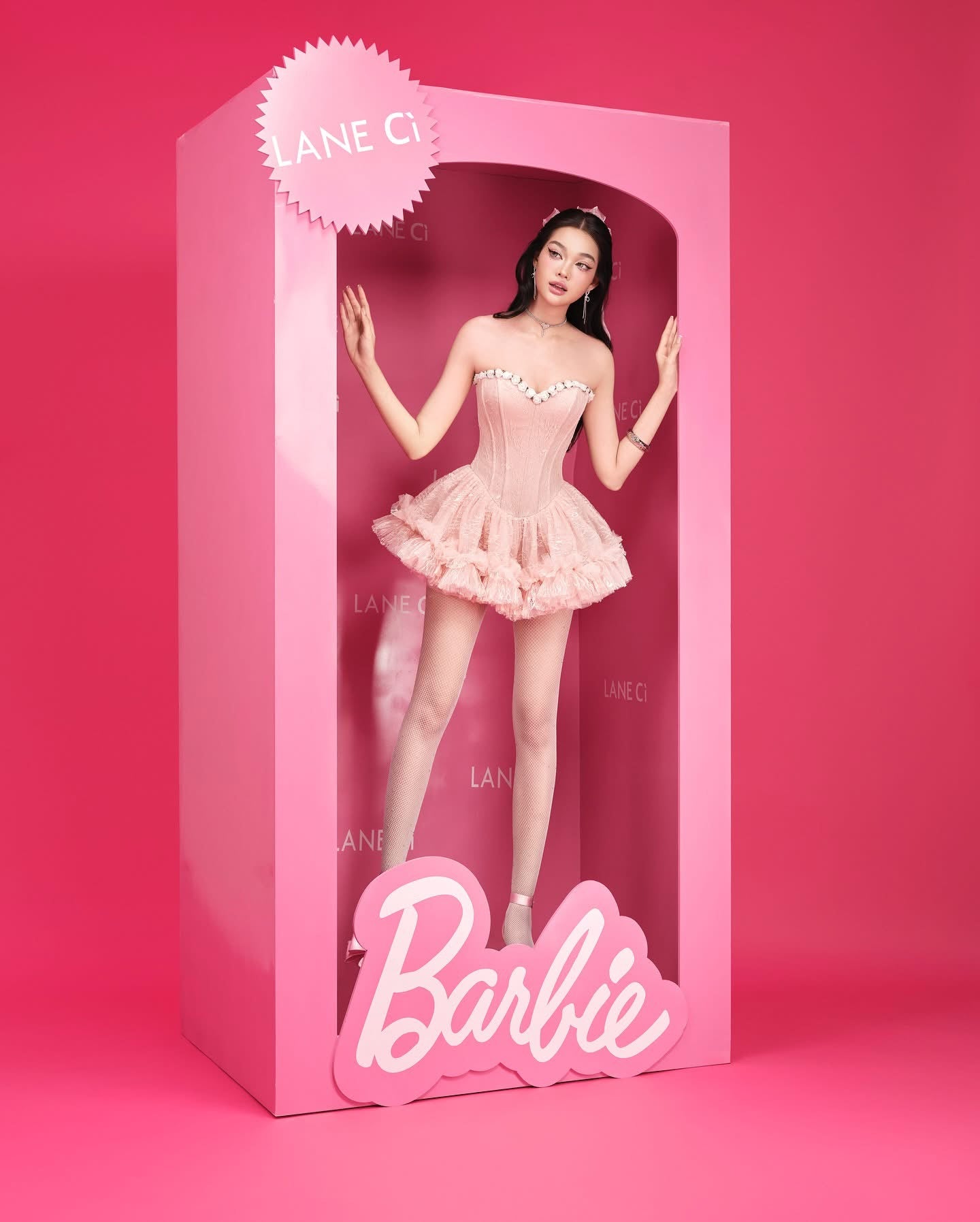 LANE Cì Bloom Dress-Pink