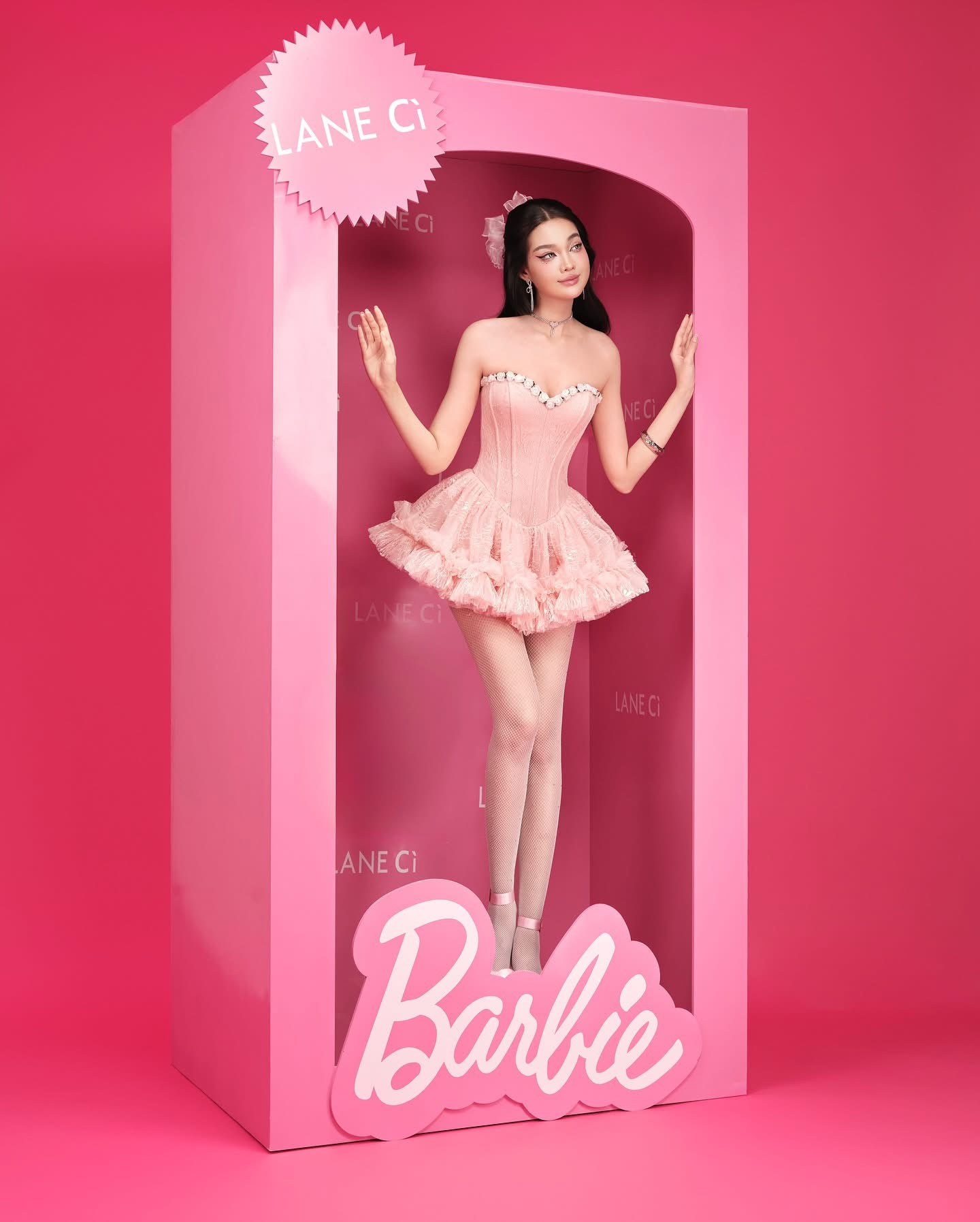 LANE Cì Bloom Dress-Pink