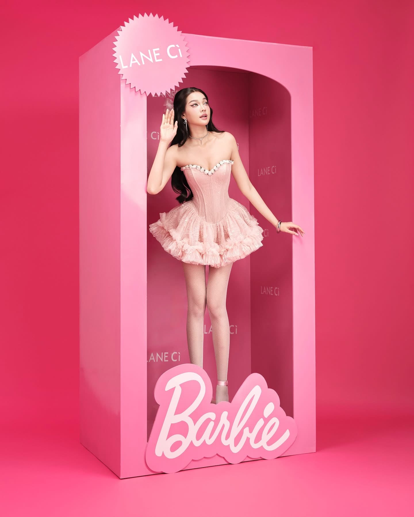 LANE Cì Bloom Dress-Pink