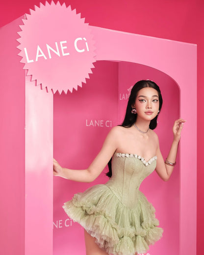 LANE Cì Bloom Dress-Green