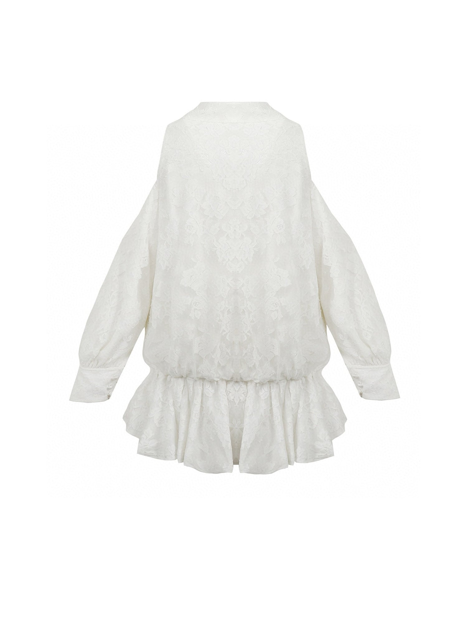 Jean Soo Embroidered lace off shoulder shirt dress