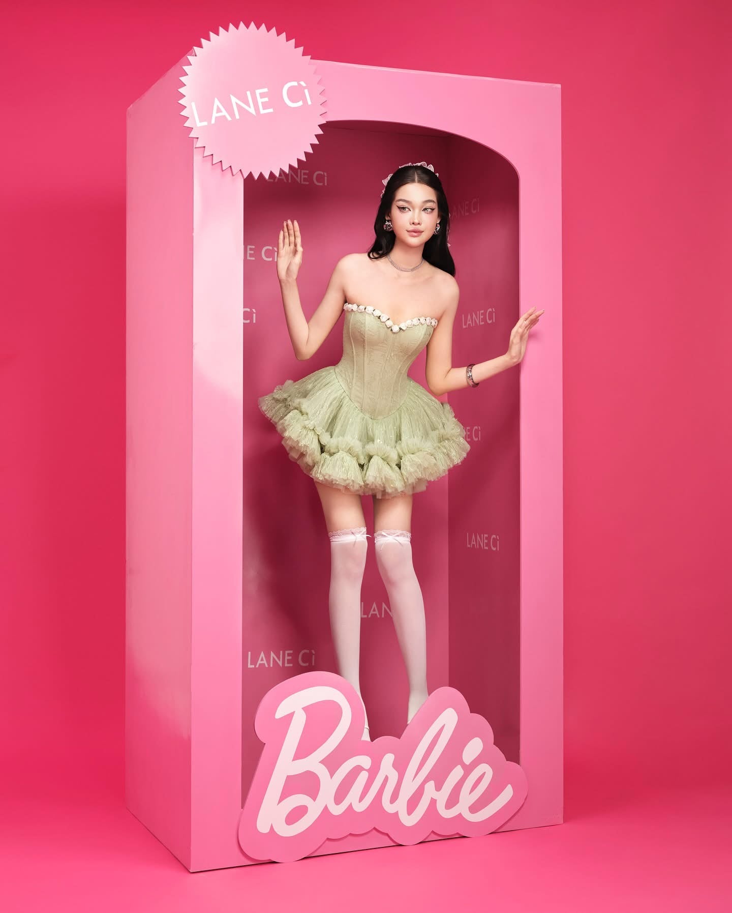 LANE Cì Bloom Dress-Green