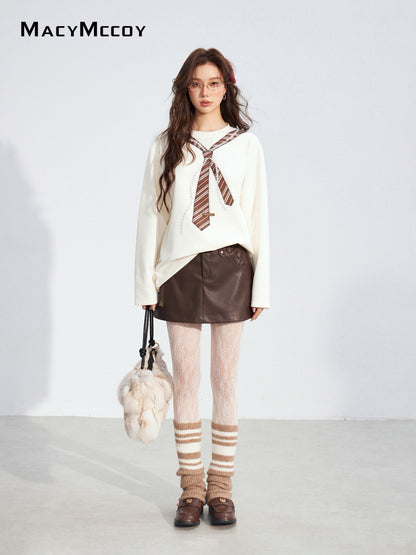 MacyMccoy MMC2025176 Pearl tie loose T-shirt