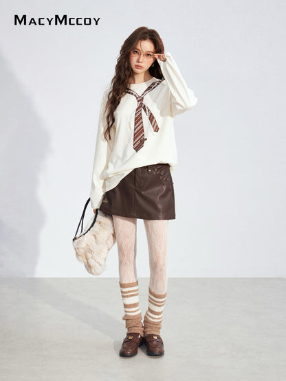 MacyMccoy MMC2025176 Pearl tie loose T-shirt