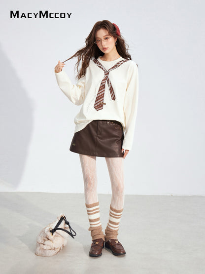 MacyMccoy MMC2025176 Pearl tie loose T-shirt