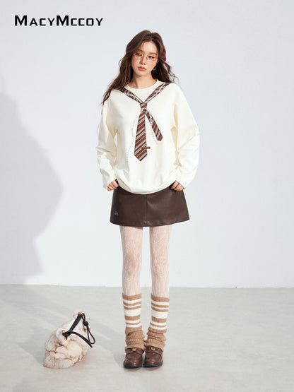 MacyMccoy MMC2025176 Pearl tie loose T-shirt