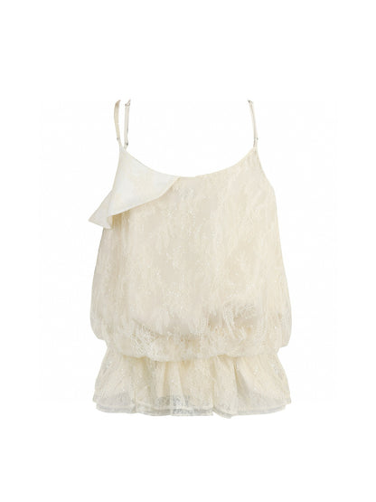 Jean Soo Lace patchwork flower bud camisole dress
