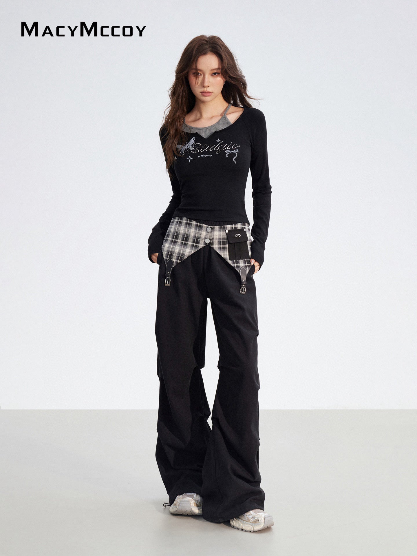 MacyMccoy MMC2025177 Fake two piece butterfly T-shirts