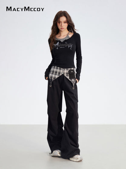 MacyMccoy MMC2025177 Fake two piece butterfly T-shirts