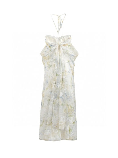 Jean Soo Lace printed strapless dress