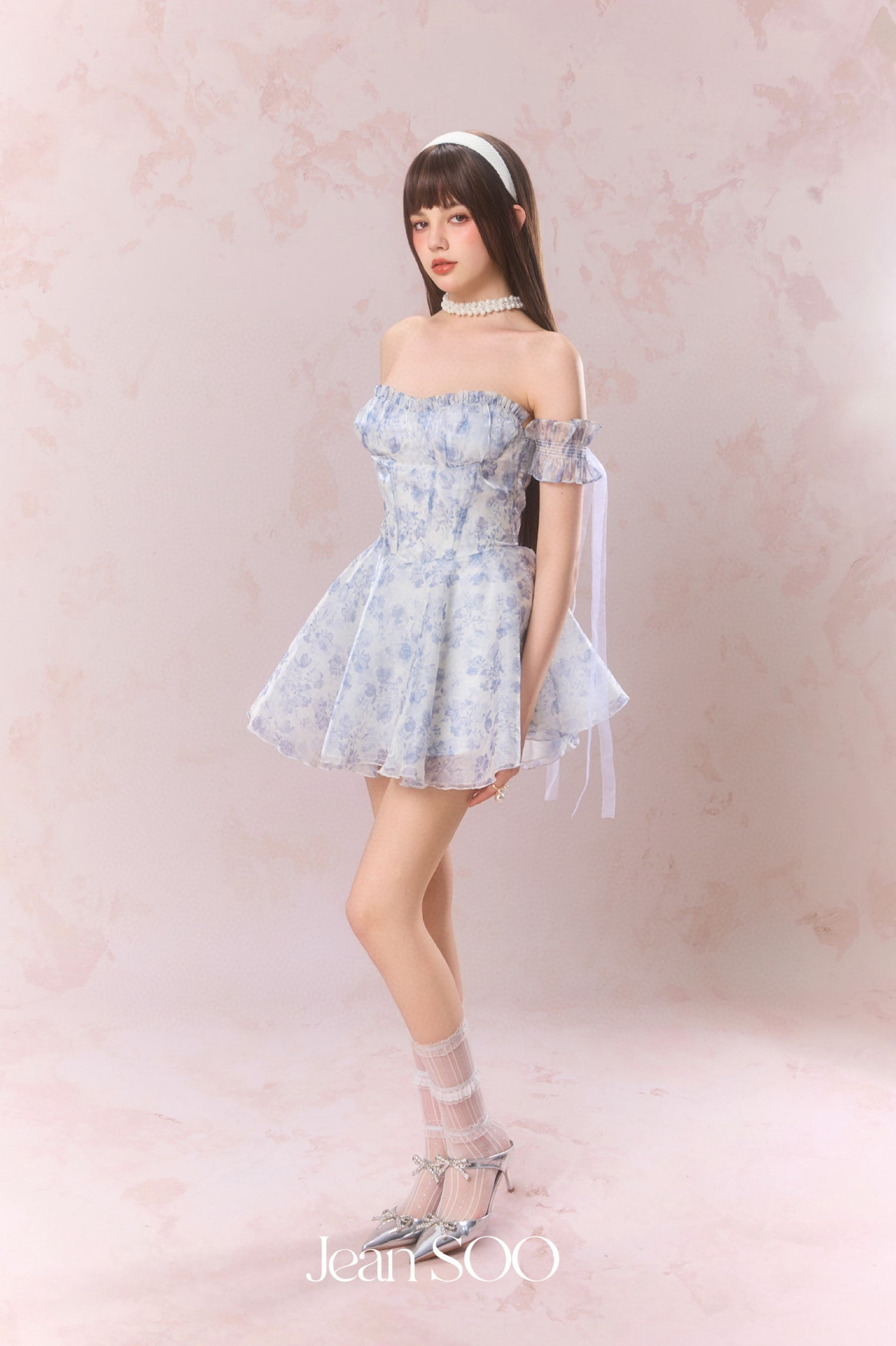 Jean Soo Off shoulder wave light strapless dress