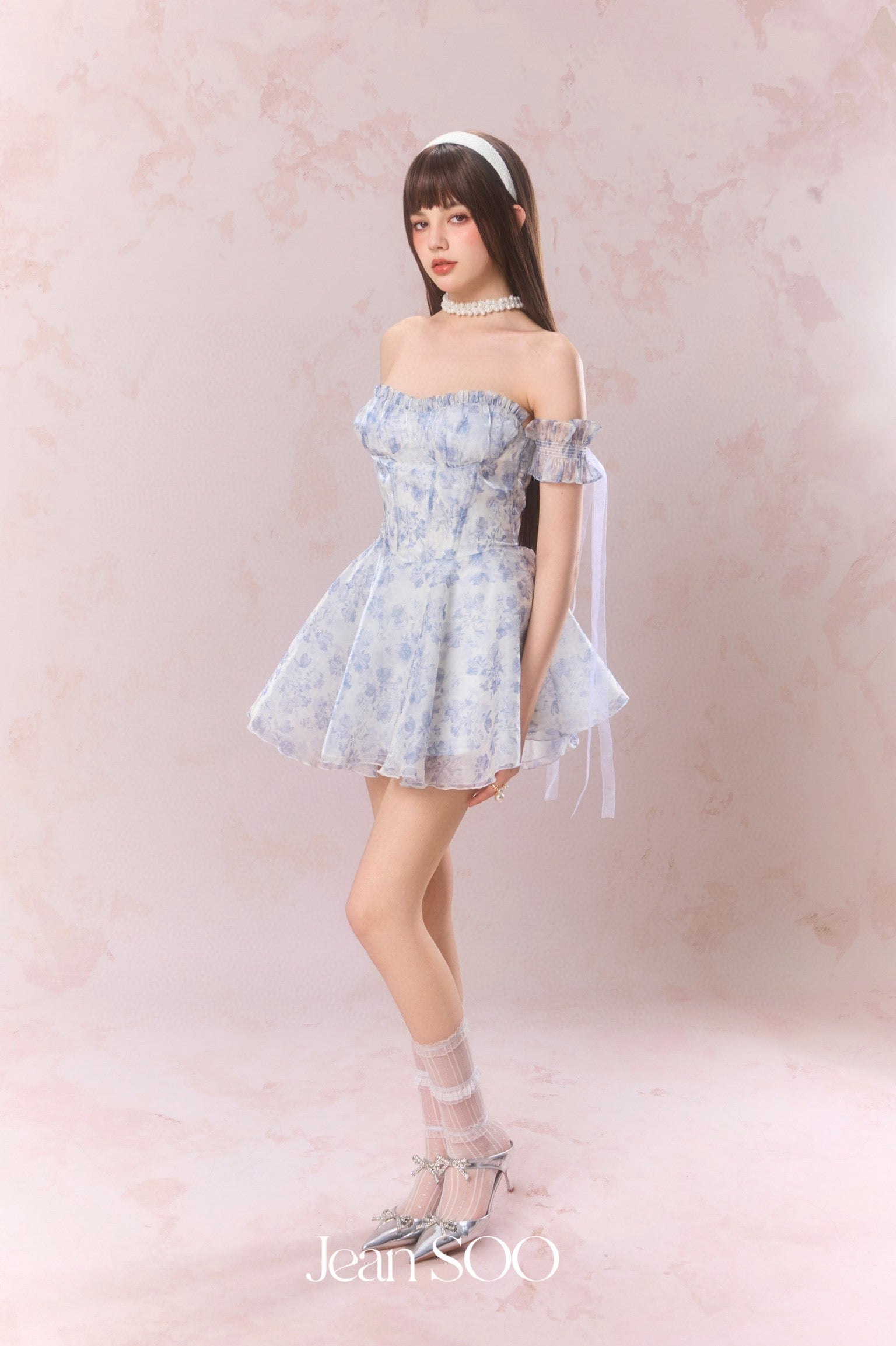 Jean Soo Off shoulder wave light strapless dress