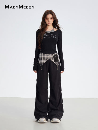 MacyMccoy MMC2025179 Two in one checkered work pants