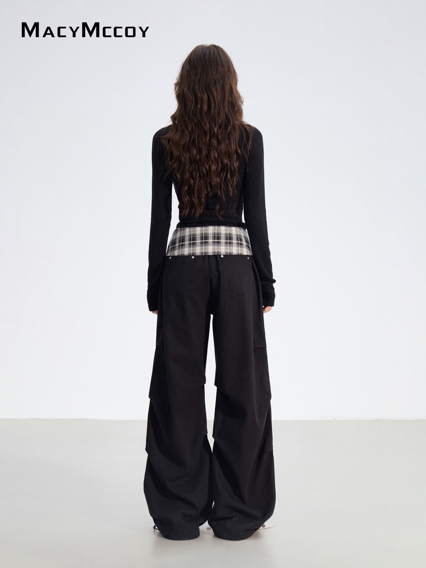 MacyMccoy MMC2025179 Two in one checkered work pants