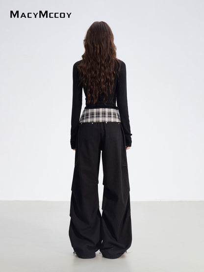 MacyMccoy MMC2025179 Two in one checkered work pants