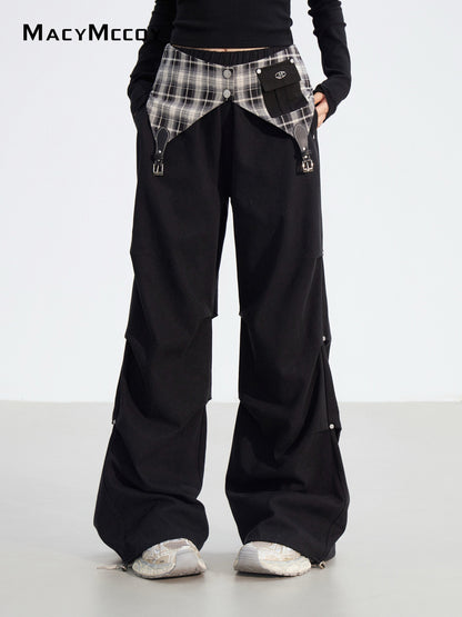 MacyMccoy MMC2025179 Two in one checkered work pants