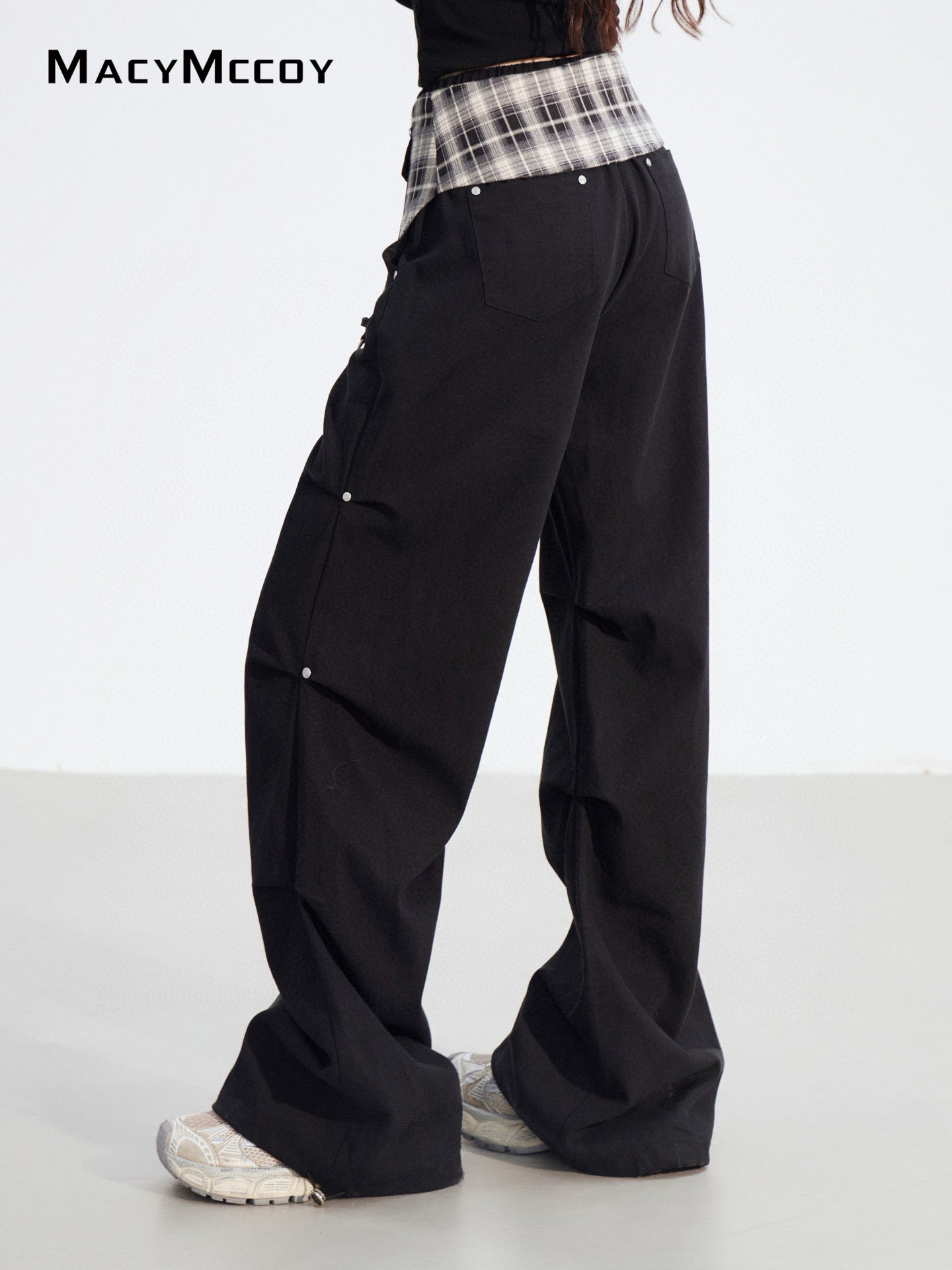 MacyMccoy MMC2025179 Two in one checkered work pants