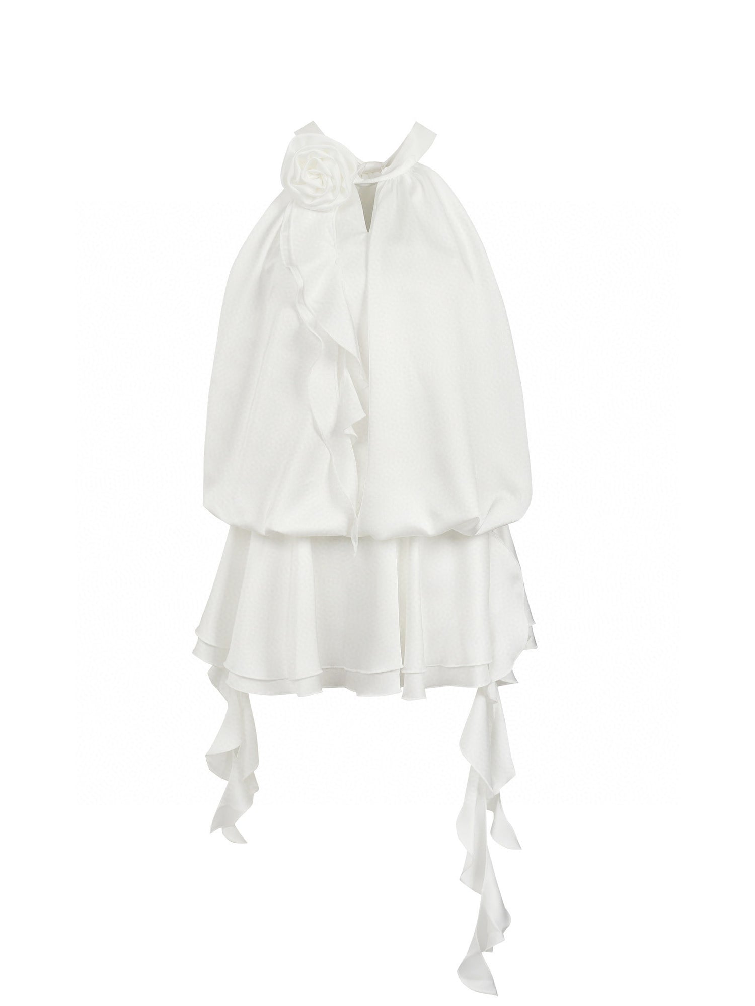 Jean Soo Halter neck lace up backless satin dress