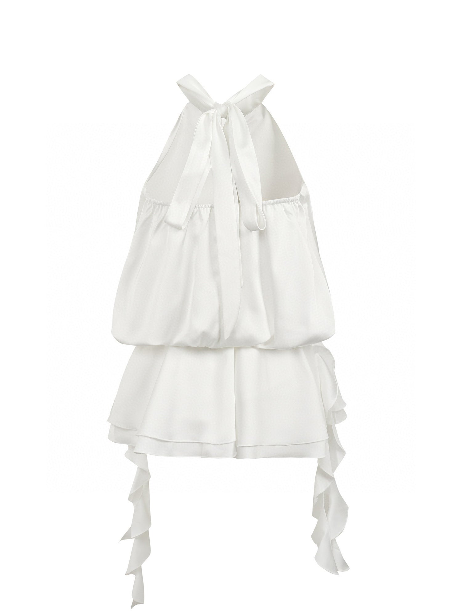 Jean Soo Halter neck lace up backless satin dress