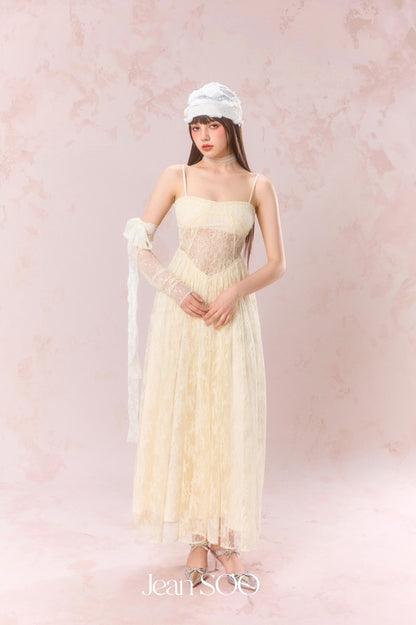 Jean Soo Lace perspective hollow camisole dress