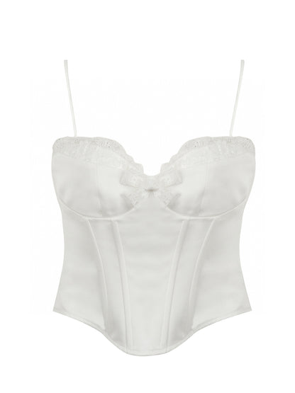Jean Soo Satin lace patchwork corset + skirt set