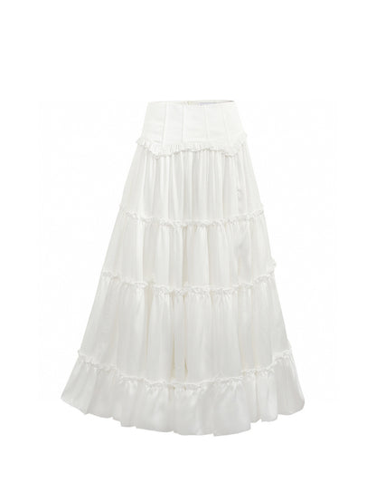 Jean Soo Satin lace patchwork corset + skirt set