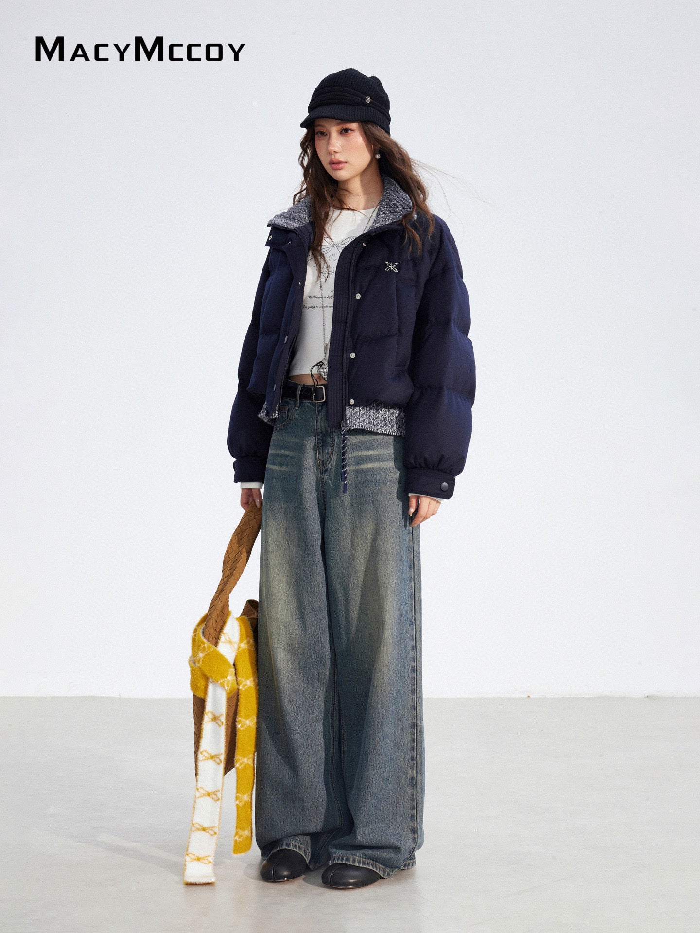 MacyMccoy MMC2025175 Fake two-piece spliced down jacket