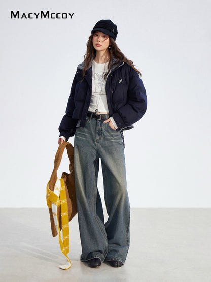 MacyMccoy MMC2025175 Fake two-piece spliced down jacket