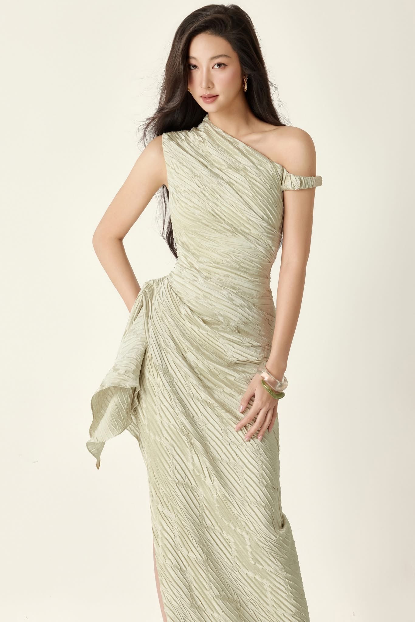BYDENIO Oliver asymmetric drapping bodycon dress