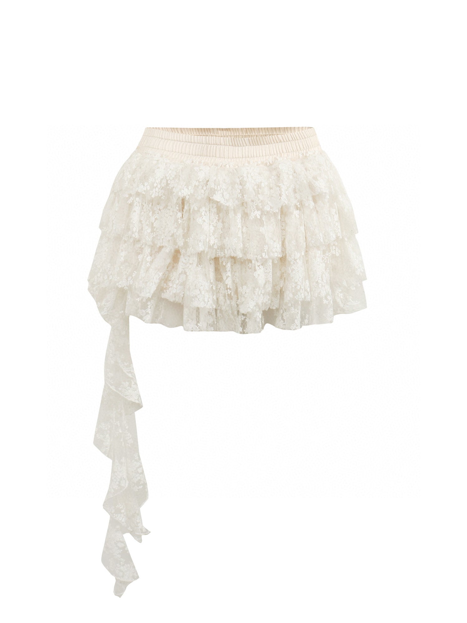 Jean Soo Embroidered lace contrasting patchwork corset + skirt set