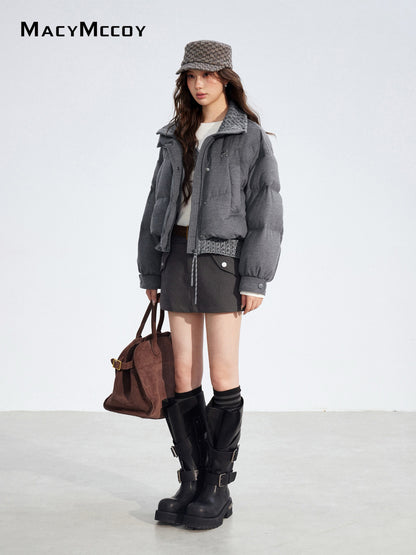 MacyMccoy MMC2025175 Fake two-piece spliced down jacket