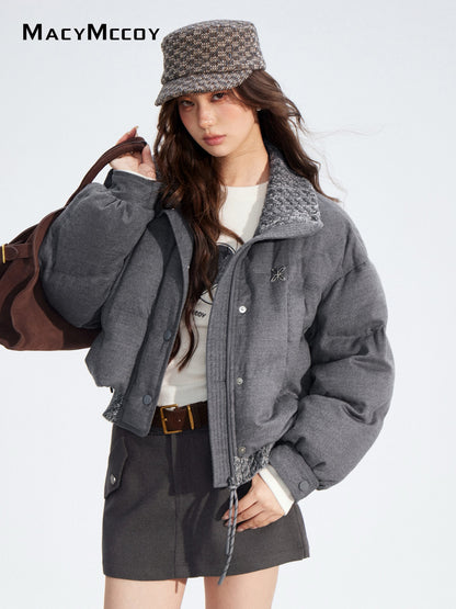 MacyMccoy MMC2025175 Fake two-piece spliced down jacket