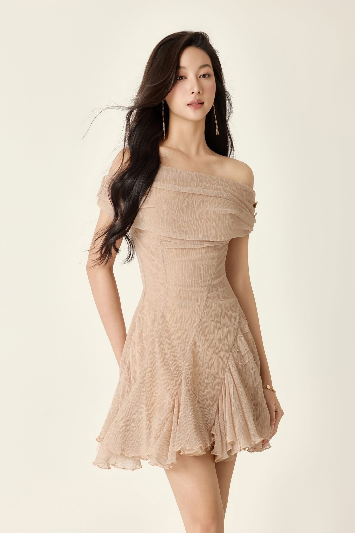 BYDENIO Amelia off the shoulder mini dress
