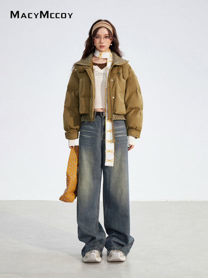 MacyMccoy MMC2025175 Fake two-piece spliced down jacket